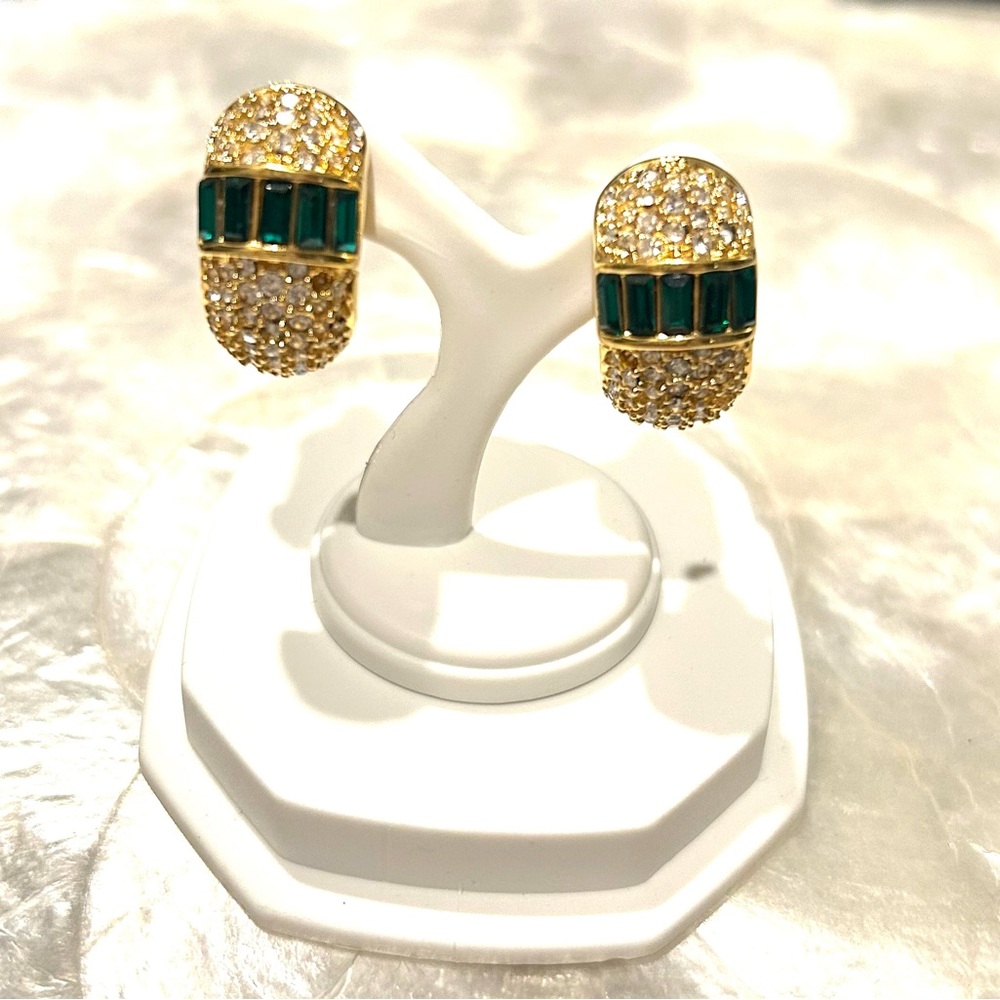 Dior Gold and Green Earrings